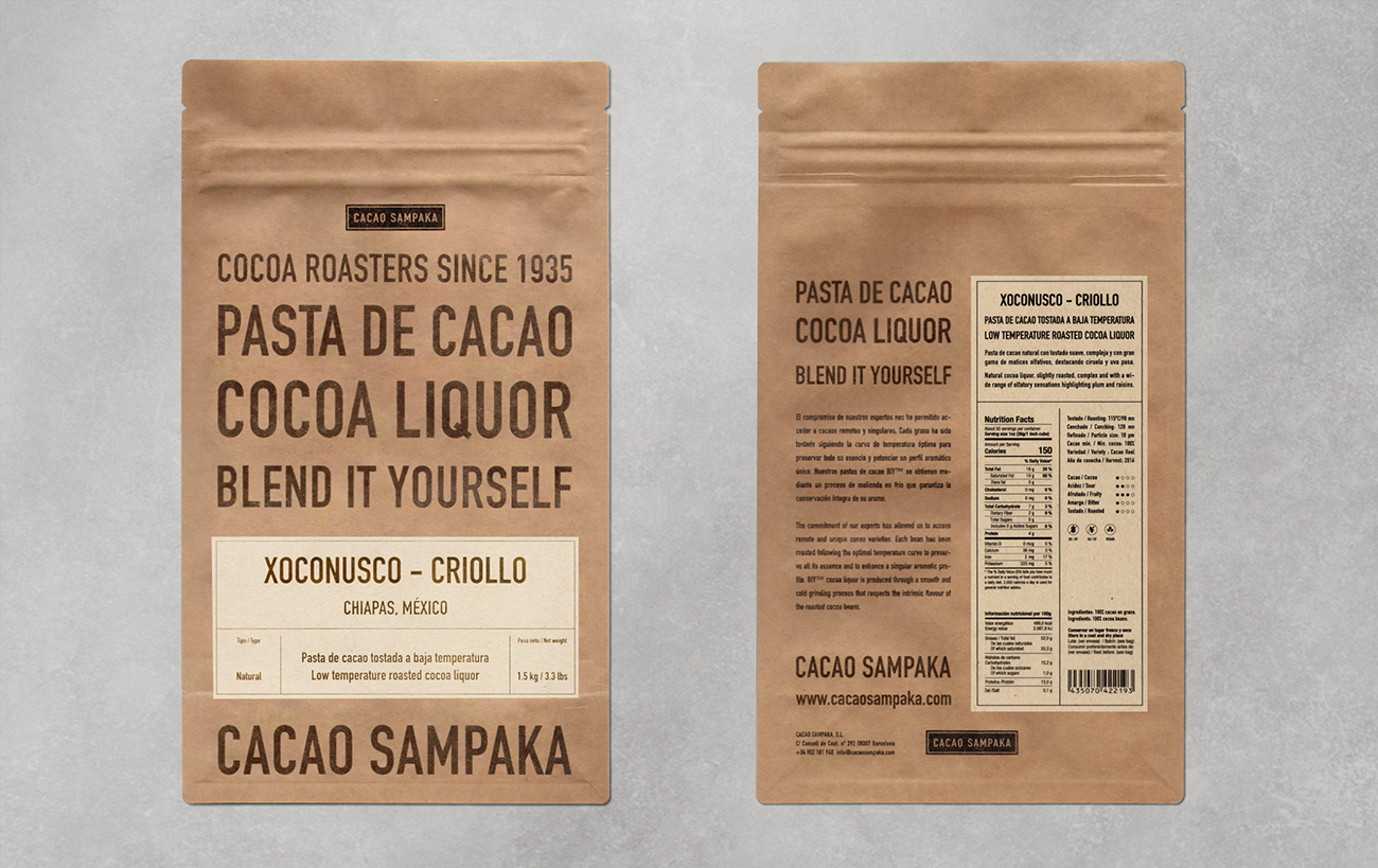 Proyecto de packaging para Cacao Sampaka