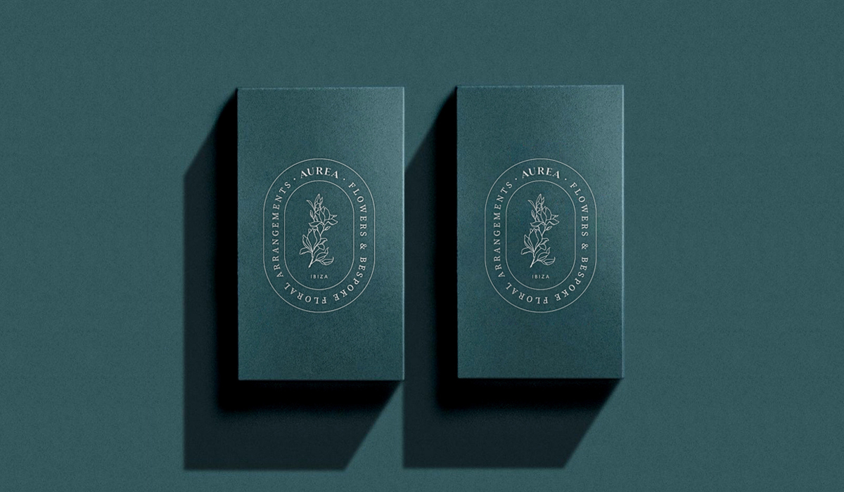 Branding para Aurea, estudio floral. En la imagen, versión de la marca para sello y adhesivo.